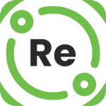 A green circular recycling symbol with three dots and the letters "Re" in bold black font at the center, representing ReSOURCE Logo