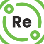 A green circular arrow surrounds the bold black letters "Re" at the center, representing the ReSOURCE Logo. Four smaller green circles accent this logo, positioned near each corner of the white background.